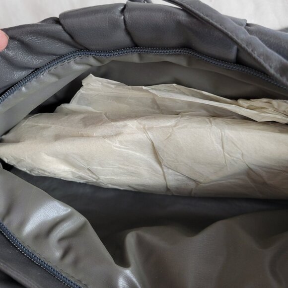 Vintage Dover Clutch Handbag Purse Crossbody Gray UNUSED 60s retro pleats Y2K - Picture 10 of 10